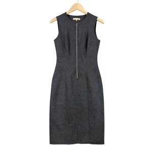 Luxury Michael Kors Collection Made in Italy Sheath Dress 4 Gray Virgin Wool